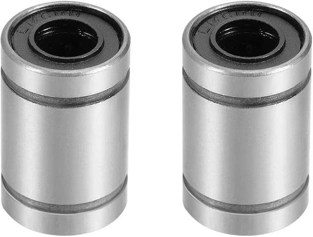 sourcing map LM6UU Linear Ball Bearings 6mm Bore 12mm OD 19mm Length for CNC Machine 3D Printer 2pcs