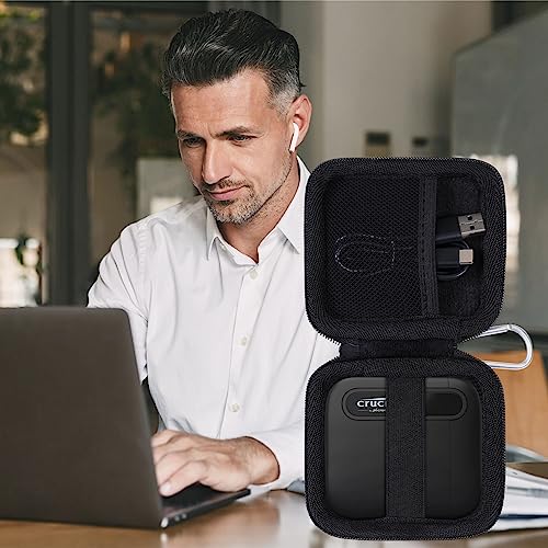 Aenllosi Capa rígida compatível com SSD portátil Crucial X6 1TB/2TB/4TB/500GB, unidade externa de es