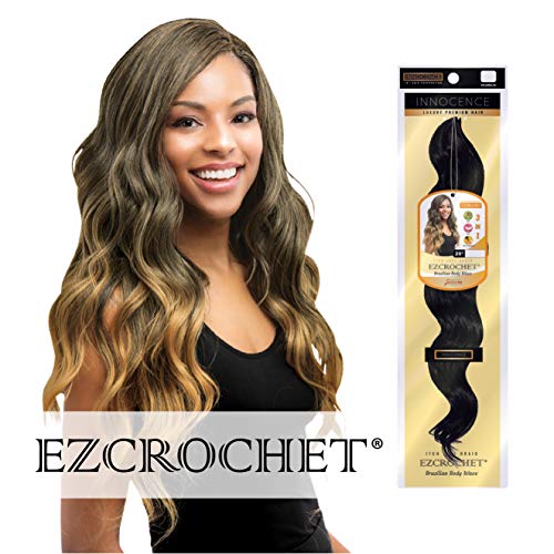 Innocence EZCROCHET (World's First Itch-Free Crochet Hair) Pre-Stretched & Pre-separated | Natural Texture Ombre Color Crochet Hair (20" Brazilian Body Wave, T1B/30)
