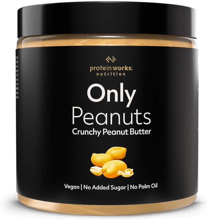 Protein Works - Peanut Butter , All Natural Nut Butter , No Added Sugar , Palm Oil Free , Vegan , Protein Rich Peanut Butter , Crunchy , 500g