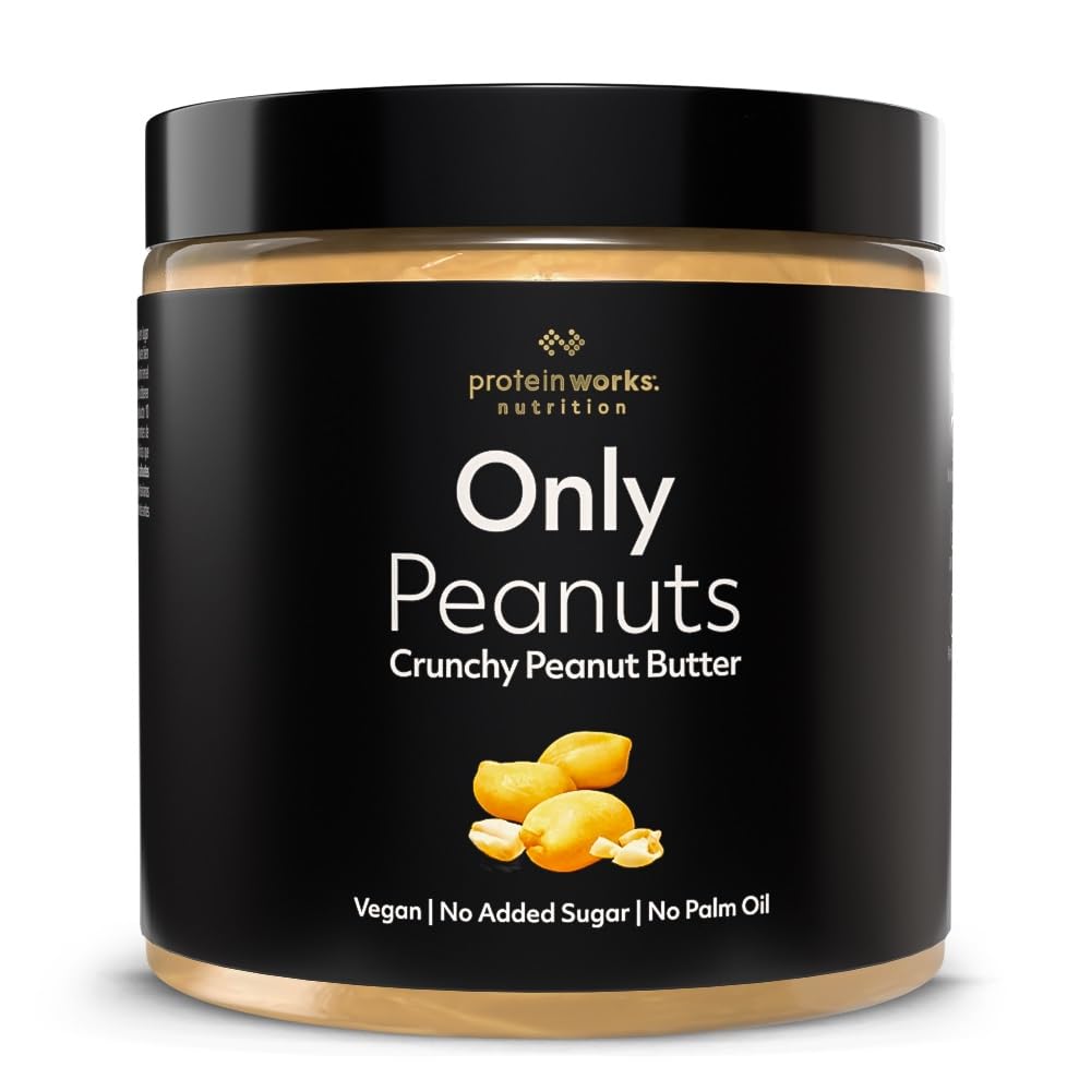 Protein Works - Peanut Butter , All Natural Nut Butter , No Added Sugar , Palm Oil Free , Vegan , Protein Rich Peanut Butter , Crunchy , 500g