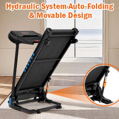 Image of Incline Treadmill for Running & Walking, 3.0 HP Treadmills for Home 350 lbs Weight Capacity Hydraulic System Auto-Folding Treadmill