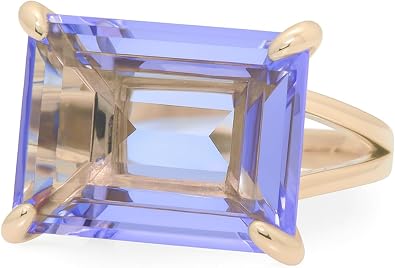 Purple Tanzanite Jewelry Ring - Rose Gold Prong Set Gemstone Ring - Statement December Birthstone Ring, Engagement Ring, Unique Jewelry for Mom, Sister, Wife - Customizable with Engraving