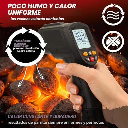 Briquetas de carbón vegetal sin chispas para barbacoas seguras DEUBA 27kg 8