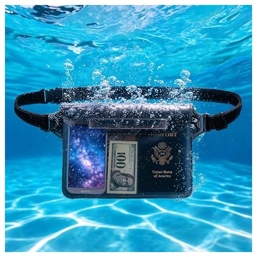 Waterproof Fanny Pack, Large Waterproof Waist Pouch with Adjustable Belt, Black Dry Bag for Phone Passport, Beach Cruise Swimming Essentials