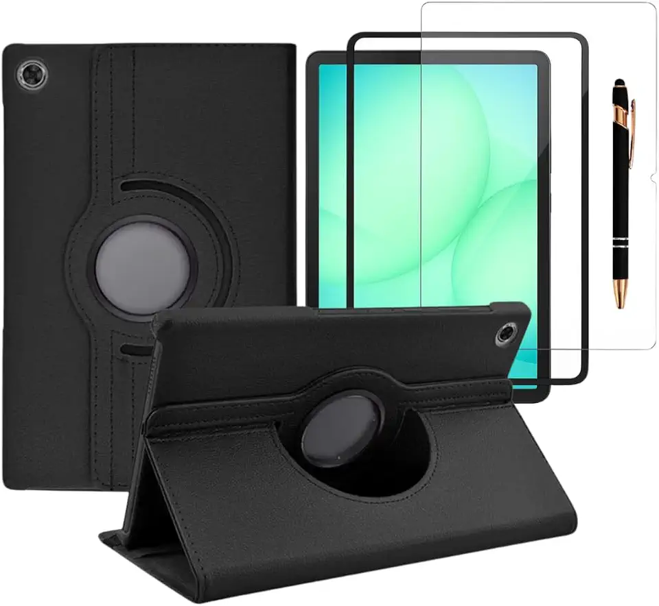 Capa Case Para Tablet Compátivel Samsung Galaxy Tab A11 + Plus Giratória 360° + Caneta Touch + Película Paperlike Premium