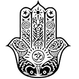 Boodecal Hamsa Hand Silhouette Removable Wall Decals Murals Stickers for Yoga Room 20*25 Inches