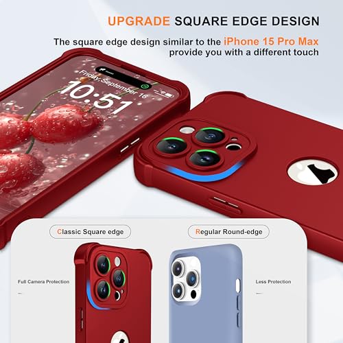 Coque iPhone 15 Pro Max rouge ORETECH avec 2 verres trempés - 2