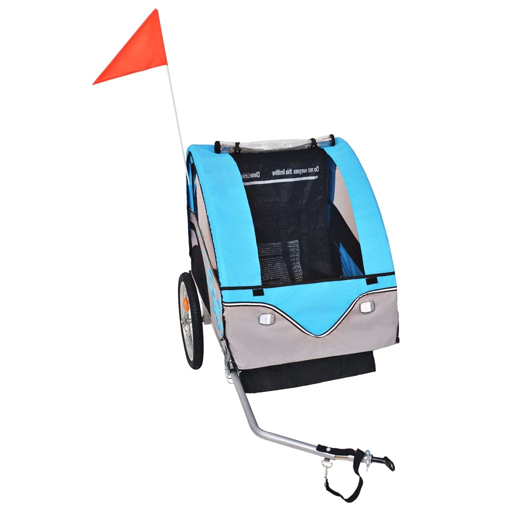 vidaXL Remolque de Bicicleta para niños Rojo y Negro 30 kg Diversos Colores