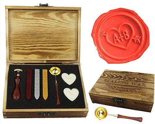 Cachet cire mariage personnalisé kit complet avec cuillère fonte et monogramme