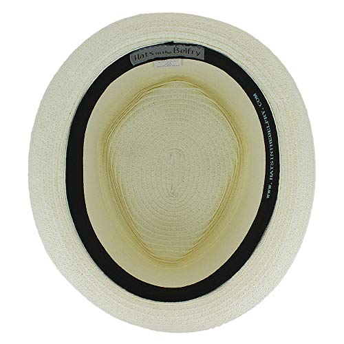 Image of Belfry Men /Women Summer Straw Pork Pie Trilby Fedora Hat in Blue, Tan, Black