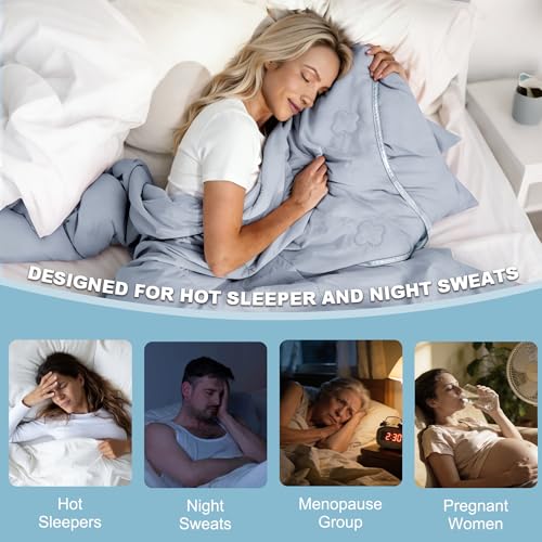 Image of Cooling Blanket Twin(60 inch x 90 inch), Double-Sided Cold Blanket for Hot Sleepers