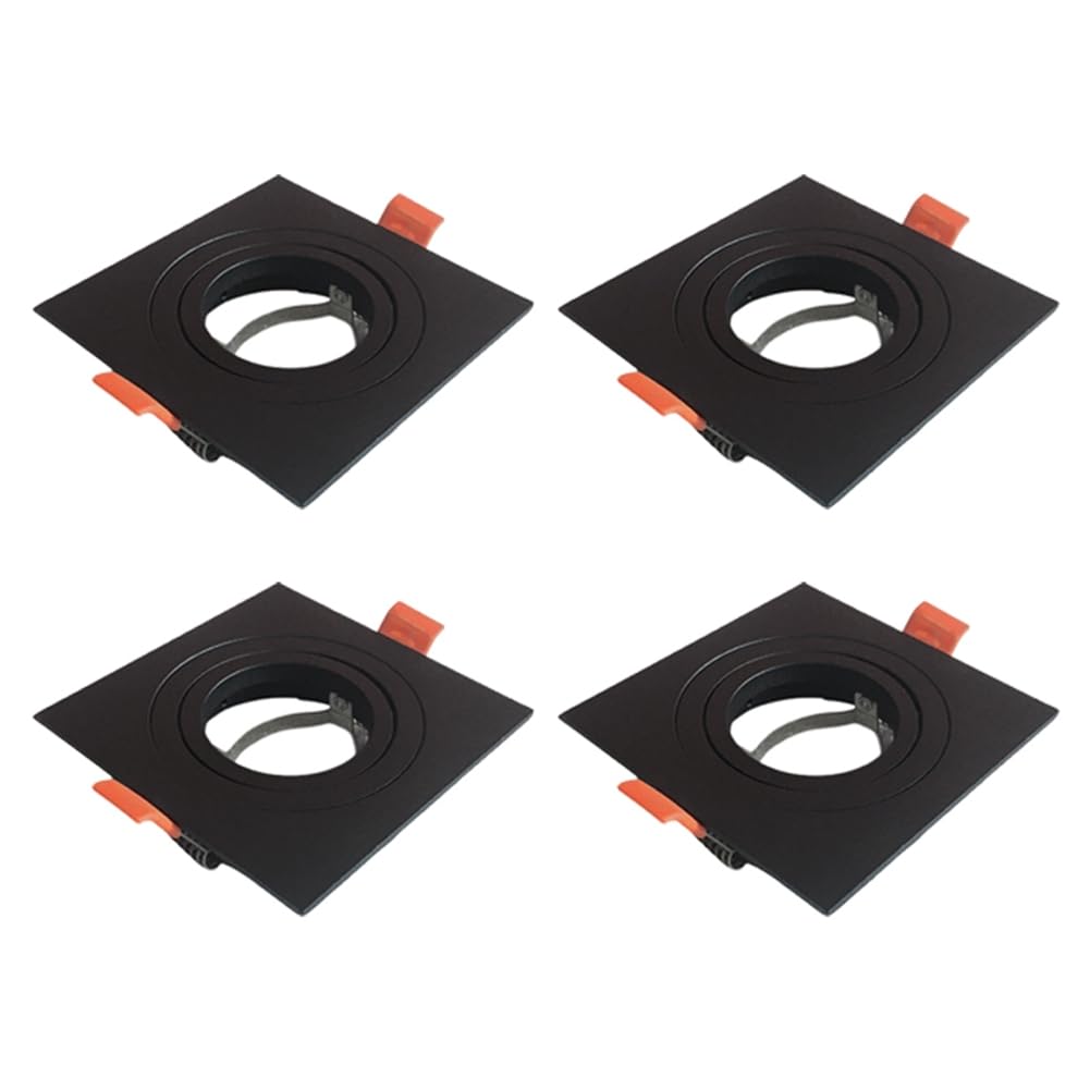Jnchdghwa MR16 GU10 Bulb Holder Frame 4PCS Recessed Square for Ceiling Light Housing Adjustable for Ceiling Spotlights