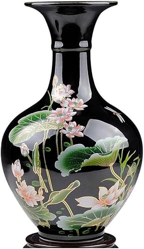 Vase Desktop Porcelain Vases Ceramic Rustic Home Decor Decorative Decorated Jars Ideal Decoration for Household Office Party(Grey Wolf)