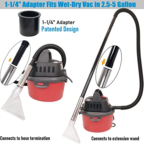 Happy Tree Universal Fit All Shop Vacs With 2-1/2" And 1-7/8" And 1-1/4" Adapters Wet-Dry Extraction Accessory For Upholstery & Carpet Cleaning And Auto Detailing, Shop Vac Extractor Attachment #TOP3