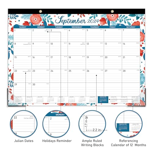 2026 Desk Calendar - Calendar from January 2026 - December 2026,12 Months Desk Pad Calendar, 14.8" x 11.4", Desk Pad, Large Ruled Blocks - Image 4