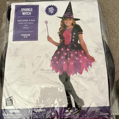 Disfraz niña bruja con luces talla grande miniatura 4