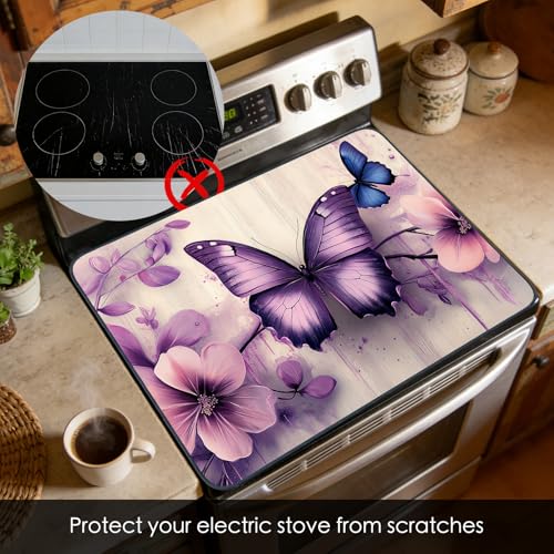 Image of Nuxovilar Purple Butterfly Stove Cover Diatomaceous Earth 28.65x20.47