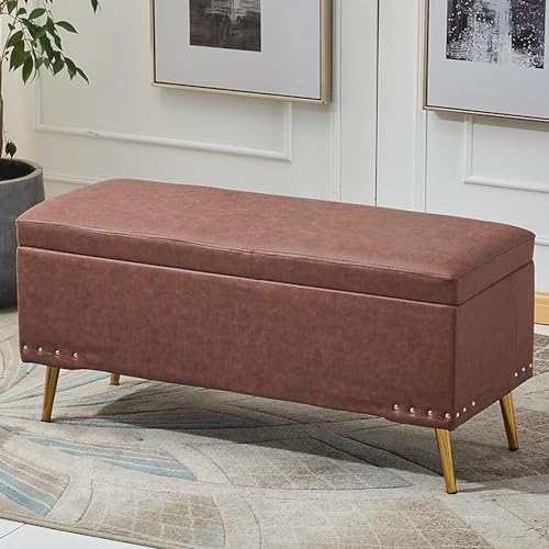 Banc ottoman rectangulaire pour optimiser le rangement des petits salons - 2