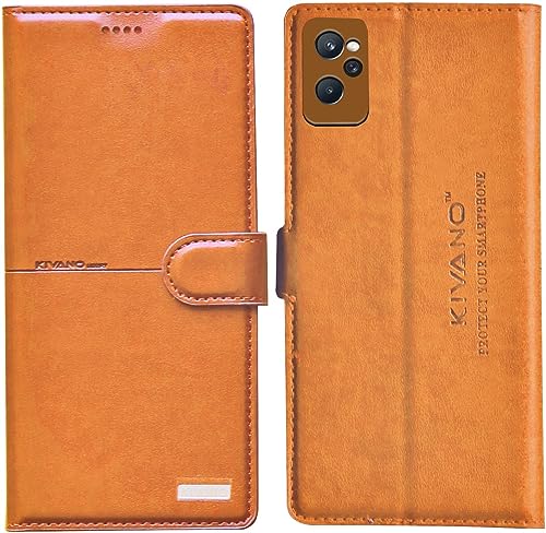 Image of KIVANO Compatible with Realme 9i Flip Cover | Leather Finish | Inside Pockets & Inbuilt Stand | Shockproof Wallet Style Magnetic Closure Back Cover Case