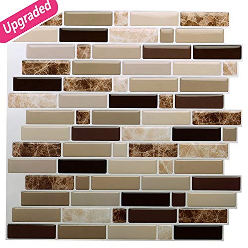 12" x 12" Peel and Stick Self Adhesive Kitchen Backsplash,Stick On Tile Backsplash