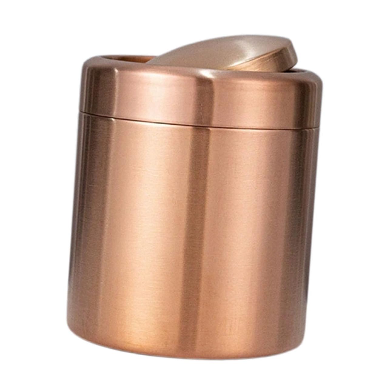 Cabilock Mini Desktop Trash Can Stylish Stainless Steel Waste Bin with Swing Lid for Office Compact Design for Desktops and Countertops Efficient Odor Management