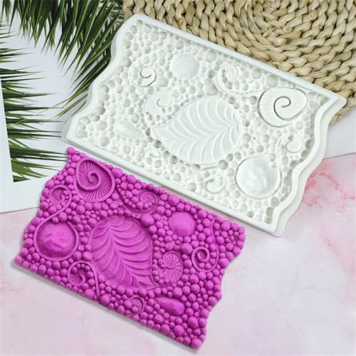 Molde de silicona decorativo con diseño de flores y hojas miniatura 6