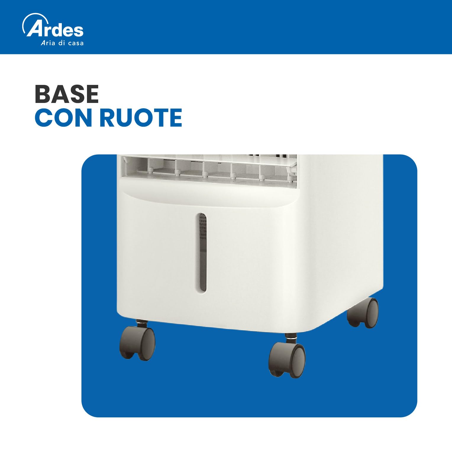 ARDES - AR5R06D Refroidisseur par évaporation compact et puissant avec débit d'air à 3 vitesses Oscillation automatique Minuterie Télécommande et filtre à poussière Blanc