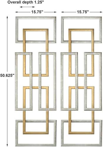 Miniatura 5 de Uttermost Aerin 50 3/4" H - Juego de arte geométrico de pared de metal (2 unidades)