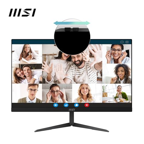 MSI Modern AM242 1M-1084FR PC Tout-en-Un - 23.8" FHD IPS, Intel Core 3 100U, 8 Go DDR5, SSD 256Go NVMe, WiFi 6E, Webcam et Haut-parleurs intégrés, Clavier et Souris sans Fil, Windows 11 Pro - Noir