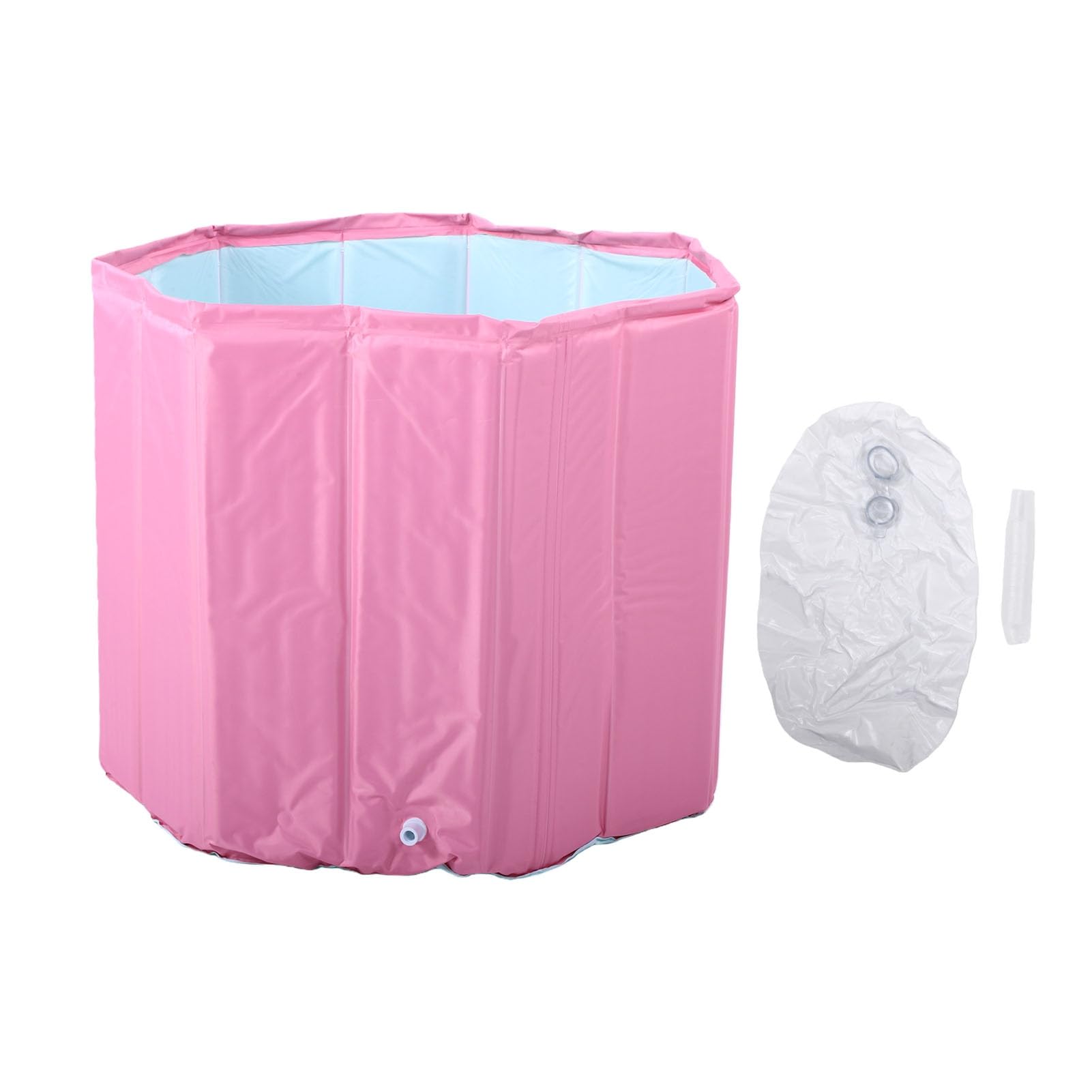 Hyuduo Nadmuchiwana Wanna dla Dorosłych, Składana Przenośna Wanna z PVC, 31,5 X 25,6 Cala do Domu lub Podróży (PINK)
