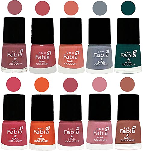 Image of ALL IN ONE (PACK OF 10), Long Lasting Glossy Nail Polish, 6 ml Each, All Vibrant Colours,01985