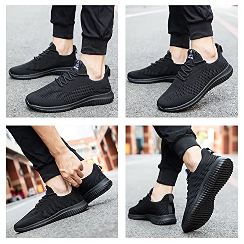 VAMJAM Men's Running Shoes Ultra Lightweight Breathable Walking Shoes Non Slip Athletic Fashion Sneakers Mesh Workout Casual Sports Shoes All Black Size 12 - Image 8