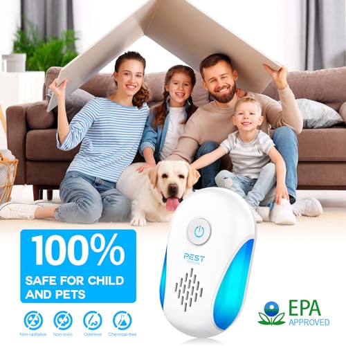 2024 Upgraded Ultrasonic Pest Repeller 6 Packs, Indoor Pest Repellent, Electronic Plug in Pest Control for Bugs,Mosquito,Roach, Ant, Rodent, Mouse, Spider Repellent for House, Warehouse, Hotel, Garage