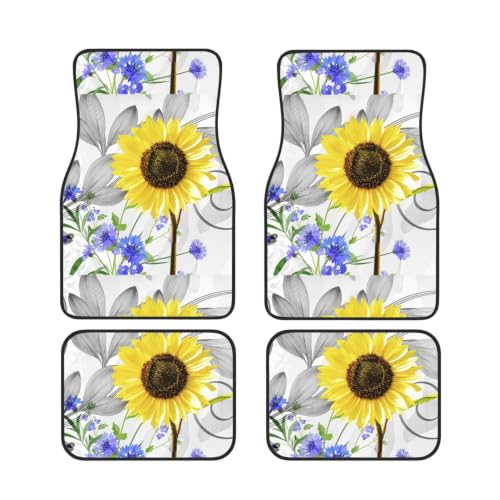Alfombrillas de neopreno para coche con diseño de girasoles ideales para viajes largos en familia