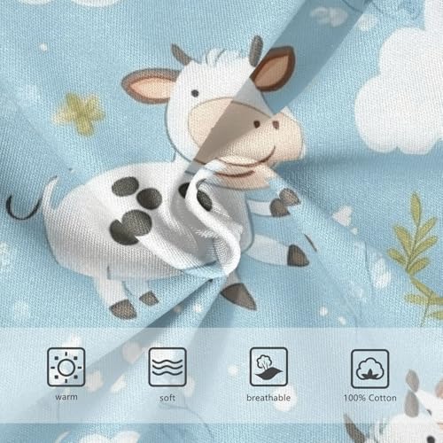 Wusikd Cute Flying Cows Boys' Underwear Cotton Clouds Flowers Boys Briefs Soft Toddler Underwear 2T3
