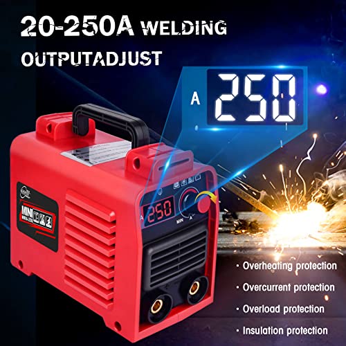 Image of Welder Machine,Upgraded MMA-250A 110V Welding Machine,IGBT Digital Display LCD,Hot Start Anti-stick Stick Welder,Complete DIY Tool Kit for Portable Mini Welder,Strong Heat Dissipation MMA Welder