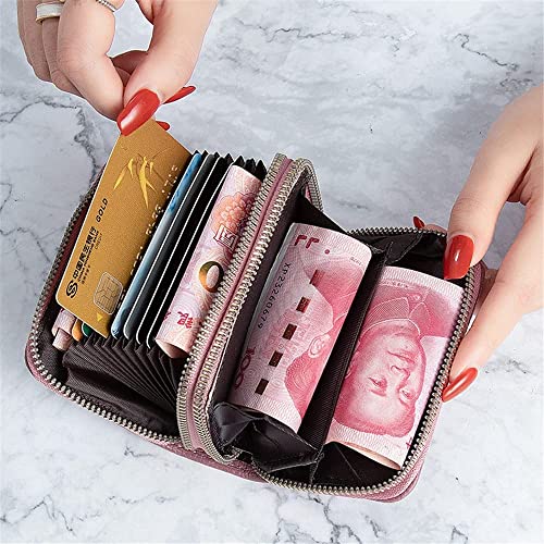 Wallet Women's Pu Leather Wallet Large Capacity Short Card Holder Multifunctional Storage Coins Pocket Ultra Thin Credit Card Purses Tear-Resistant,Purple,1,8x11cm4