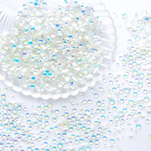 Image of F White Flatback Rhinestones, Glass Rhinestones for Nail Art and Craft, Glue Fix, Loose Crystal Gemstones(F White, SS8, 1440pcs, 2.3-2.5mm)