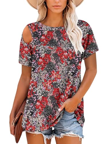 KISSMODA Summer Short Sleeve T Shirt Loose Fit Casual Dressy Women Top 2025 Trendy Ladies Fashion Blouses(S-3XL)