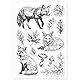 GLOBLELAND Herbst Clear Stempels Fuchs Blätter Pilz Silikon Clear Stempel Siegel Pflanzen Tiere Transparent Stamps Für DIY Scrapbooking Kartenherstellung Heimdekoration