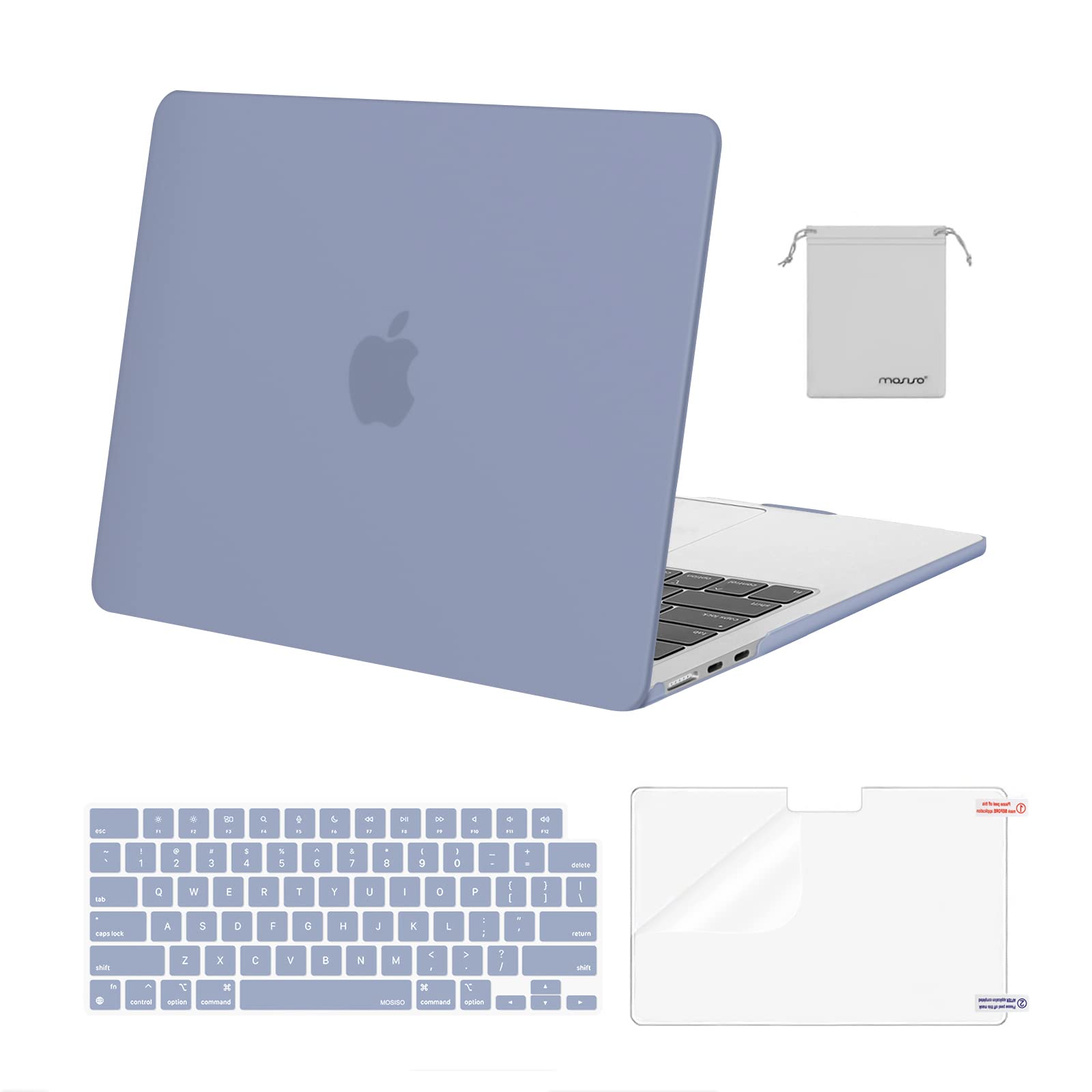 MOSISO Compatible with MacBook Air 13 inch Case M5 2026 M4 2025 M3 M2 2024-2022 A3449 A3240 A3113 A2681,Hard Shell&Keyboard Cover&Screen Film&Pouch for MacBook Air 13.6 inch Case, Crystal Clear — view 29