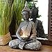 INtrenDU Bouddha Statuette chinois 31cm avec chandelier décoration zen pour intérieur feng shui