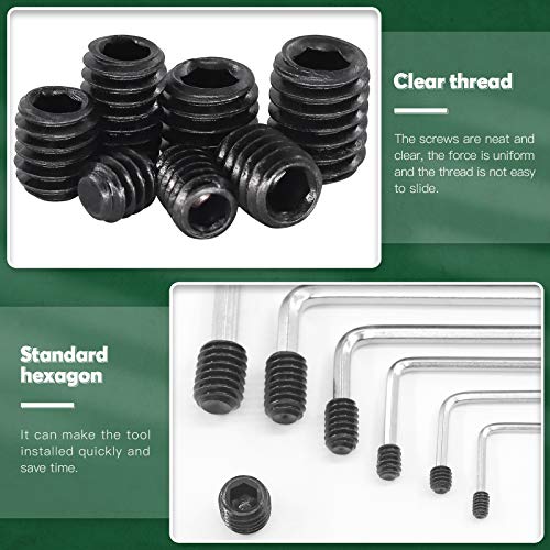 Keadic 376Pcs Internal Hex Drive Cup-Point Grub Screws Assortment Kit, 1/8 to 3/8 Inch, 15 Sizes for Door Handles Faucet - Image 4