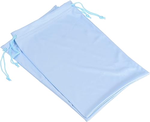 Miniatura 12 de PATIKIL Bolsa de gafas de esquí de microfibra para gafas de nieve, funda de almacenamiento suave, bolsa con cordón Azul