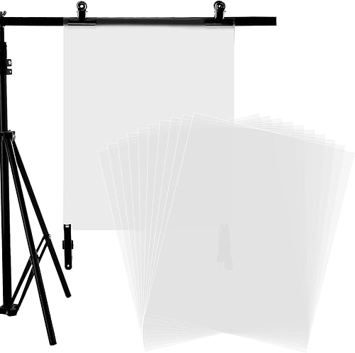Paquete de 10 láminas de filtro de película de difusión de 15.7 x 19.6 pulgadas, rollo difusor de gel de iluminación, difusor de luz, rollo de hojas