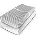 Ziggy Baby Changing Pad Cover, Cradle Bassinet Sheets Fitted Jersey Cotton (2 Pack), Grey/White, 2 Pack