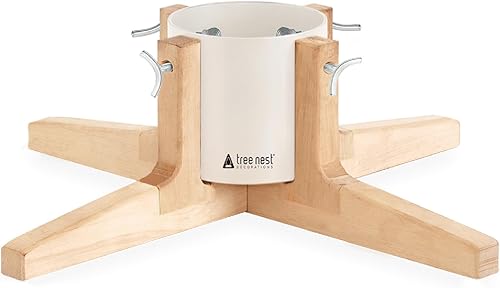 Miniatura 10 de Tree Nest Base de soporte para árbol de Navidad de 10 pies, soporte plateado para árbol de Navidad, estable para decoración de Navidad, rústico