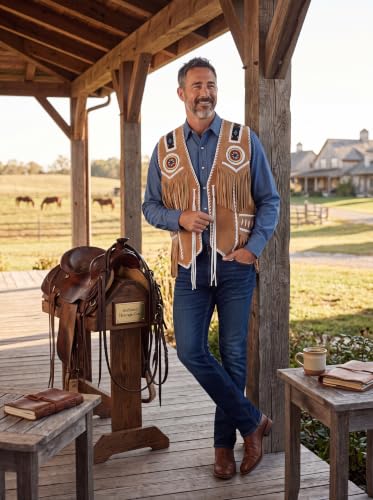 Image of Men's Western Suede Leather Vest
