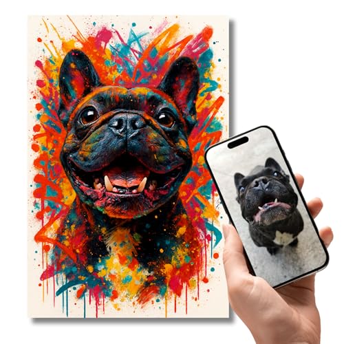 Générique Portrait Animal Personnalisé – Style Graffiti Pop Art Coloré – Donnez le Sourire à Votre Animal – Poster Unique Cadeau Original pour...